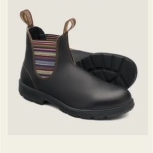 Blundstone Chelsea Boots sz 8W men 5 stout brown with striped elastic sides